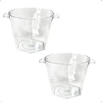 Kit 2 Balde de Gelo em 4,25L Champanheira Acrílico com Alça Kit 2 Balde de Gelo em 4,25L Champanheira Acrílico com Alça