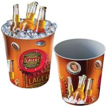 Kit 2 Balde de Gelo Termoplástico p/ Cerveja Bebidas 10Lts