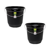 Kit 2 Balde de Limpeza Multiuso 7,5L Com Alça Eco Preto