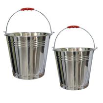 Kit 2 Balde Inox Com Alça 12 Litros Industrial Gastrobel Kit 2 Balde Inox Com Alça 12 Litros Industrial Gastrobel