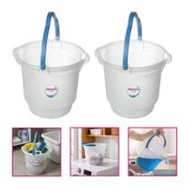 Kit 2 Balde Plástico Transparente Com Alça 15 Litros Multiuso