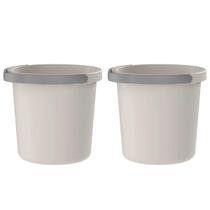 Kit 2 Baldes 8,5L Bico Direcionador e Alça Anatômica Flow Bege Ou Limpeza Lavanderia Kit 2 Baldes 8,5L Bico Direcionador e Alça Anatômica Flow Bege Ou Limpeza Lavanderia