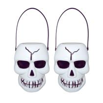Kit 2 Baldes Caveira com Luz Colorida para Halloween Ideal para Doces e Decoração Kit 2 Baldes Caveira com Luz Colorida para Halloween Ideal para Doces e Decoração