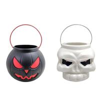 Kit 2 Baldes Cesto Caveiras E Abobura Preta Festa Halloween Kit 2 Baldes Cesto Caveiras E Abobura Preta Festa Halloween