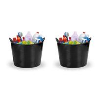 Kit 2 Baldes Cesto Flexível C/ Alça 15L Preto-Fersil