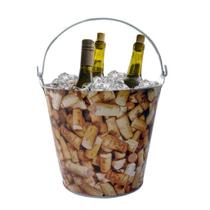 Kit 2 Baldes De Gelo Para Vinhos Em Metal Galvanizado 7,6 Li