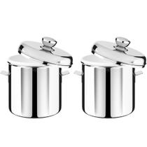 Kit 2 Baldes de Gelo Térmico Inox 1,5L com Tampa Brinox Suprema Bebidas Cervejas Espumantes Kit 2 Baldes de Gelo Térmico Inox 1,5L com Tampa Brinox Suprema Bebidas Cervejas Espumantes