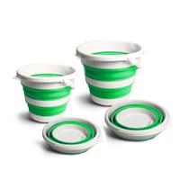 Kit 2 Baldes Dobrável Retrátil Flexível 5 L e 10 L Silicone Com Alça TOP Kit 2 Baldes Dobrável Retrátil Flexível 5 L e 10 L Silicone Com Alça TOP