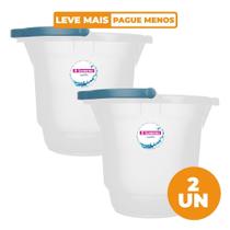 Kit 2 Baldes Plásticos Transparente com Alça 12L Hydrus Sanremo