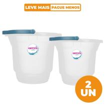Kit 2 Baldes Plásticos Transparentes com Alça 8,5L e 15L Hydrus Sanremo