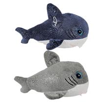Kit 2 Baleia De Pelúcia Com Brilho 22Cms - Cinza Azul