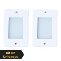 Kit 2 Balizador de Embutir Escada Parede Branco 4x2 Alumínio Kit 2 Balizador de Embutir Escada Parede Branco 4x2 Alumínio