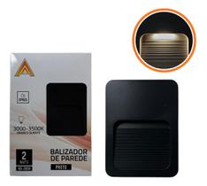 Kit 2 Balizador Parede Escada Ip65 Led 2w Branco Quente 4x2