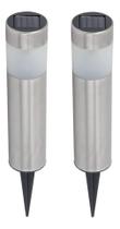 Kit 2 Balizadores Aço Inox Espeto Jardim Led Luz Solar Kit 2 Balizadores Aço Inox Espeto Jardim Led Luz Solar