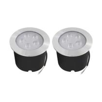 Kit 2 Balizadores de Piso LED Embutir 7W 3000K IP67 Iluminação Decorativa e Funcional com Alta Resistência
