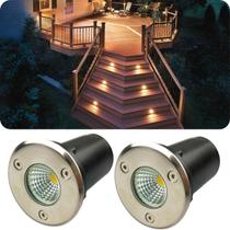 Kit 2 Balizadores Spot Led Cob 3W Bivolt Ip66 Luz Branco