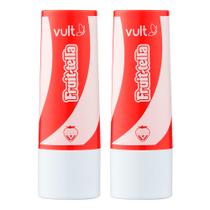 Kit 2 Balm Labial Fruittella Morango com Creme Protetor Hidratante Lip Sabor Bala 3,5g Vult