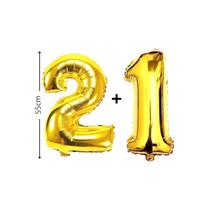 Kit 2 Balões De Número Dourado Metalizado -55 Cm Balão Festa Kit 2 Balões De Número Dourado Metalizado -55 Cm Balão Festa