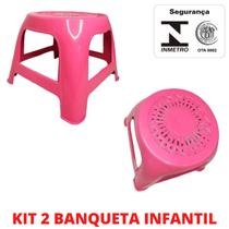 Kit 2 Banco Banqueta Infantil Plástico Empilhavel Atacado