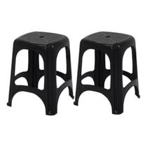 Kit 2 Banco Banqueta Niteroi Monobloco Tramontina Preto Kit 2 Banco Banqueta Niteroi Monobloco Tramontina Preto