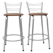 Kit 2 Banco Para Balcão Ilha Bistrô Banqueta 60cm Flórida Prata Bar Cozinha Área Gourmet Churrasqueira Edicula Kit 2 Banco Para Balcão Ilha Bistrô Banqueta 60cm Flórida Prata Bar Cozinha Área Gourmet Churrasqueira Edicula