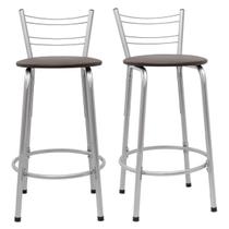 Kit 2 Banco Para Balcão Ilha Bistrô Banqueta 60cm Flórida Prata Bar Cozinha Área Gourmet Churrasqueira Edicula Kit 2 Banco Para Balcão Ilha Bistrô Banqueta 60cm Flórida Prata Bar Cozinha Área Gourmet Churrasqueira Edicula
