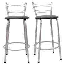 Kit 2 Banco Para Balcão Ilha Bistrô Banqueta 60cm Flórida Prata Bar Cozinha Área Gourmet Churrasqueira Edicula Kit 2 Banco Para Balcão Ilha Bistrô Banqueta 60cm Flórida Prata Bar Cozinha Área Gourmet Churrasqueira Edicula