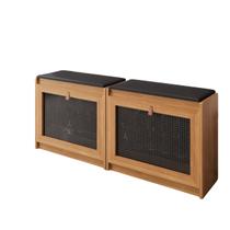 Kit 2 Banco Sapateira Plenitude Madeira Acento Almofadado material sintético Preto Ofertamo Kit 2 Banco Sapateira Plenitude Madeira Acento Almofadado material sintético Preto Ofertamo