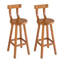 Kit 2 Bancos Altos Girafa Com Encosto Em Madeira De Lei Maciça Kit 2 Bancos Altos Girafa Com Encosto Em Madeira De Lei Maciça