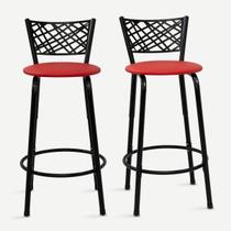 Kit 2 Bancos Banquetas 60cm Eclipse Preta Ideal Balcão Ilha Bistrô Bar Cozinha Bancada Área Gourmet Sorveteria