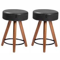 Kit 2 Bancos/Banquetas Estofadas Baixas Confortáveis Sala Cozinha Pés Palito Paris 50 cm Kit 2 Bancos/Banquetas Estofadas Baixas Confortáveis Sala Cozinha Pés Palito Paris 50 cm