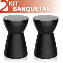 Kit 2 Bancos Sili colorida preto