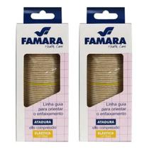 Kit 2 Bandagem Elástica 10cm x 1,30m Atadura Alta Compressão Faixa Ortopedia Enfermagem Varizes Bege Famara