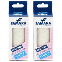 Kit 2 Bandagem elástica 10cm x 1,30m Faixa Alta compressão Atadura Varizes Ortopedia Enfermagem Inchaço Famara Kit 2 Bandagem elástica 10cm x 1,30m Faixa Alta compressão Atadura Varizes Ortopedia Enfermagem Inchaço Famara