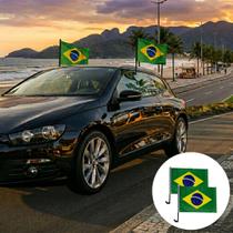 Kit 2 Bandeira Brasil 30x45 Janela Vidro Carro Copa Torcida