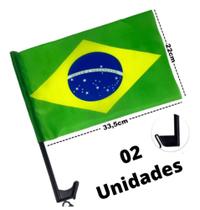 Kit 2 Bandeira Do Brasil Para Vidro Do Carro Caminhão Picape Caminhonete