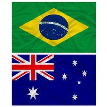 Kit 2 Bandeiras Austrália + Brasil 150cm x 90cm