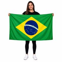 Kit 2 Bandeiras Do Brasil 60x90cm Média Retangular Verde Kit 2 Bandeiras Do Brasil 60x90cm Média Retangular Verde