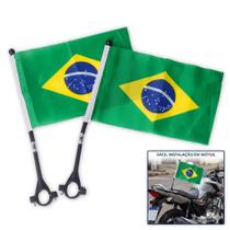 Kit 2 Bandeiras do Brasil Para Moto 22x29cm