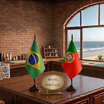 Kit 2 Bandeirinhas De Mesa Brasil e Portugal Kit 2 Bandeirinhas De Mesa Brasil e Portugal