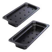 Kit 2 Bandeja Com Fundo Falso E Dreno Balcão Açougue 44x19x7