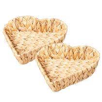 Kit 2 Bandeja Coração Trançado Fibra Natural Decoração Kit 2 Bandeja Coração Trançado Fibra Natural Decoração