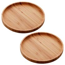 Kit 2 Bandeja de Bambu Redonda 20cm Decorativa Cantinho Café Mesa Posta Organizar Servir Petiscos Queijo Churrasco Lyor Kit 2 Bandeja de Bambu Redonda 20cm Decorativa Cantinho Café Mesa Posta Organizar Servir Petiscos Queijo Churrasco Lyor