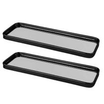 Kit 2 Bandeja Espelhada Decorativa 30X10Cm Multiuso Preto Kit 2 Bandeja Espelhada Decorativa 30X10Cm Multiuso Preto