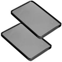 Kit 2 Bandeja Espelhada Decorativa 30X20Cm Multiuso Preto Kit 2 Bandeja Espelhada Decorativa 30X20Cm Multiuso Preto