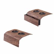 Kit 2 Bandeja Esteira para Braço de Sofá Ipê com Porta Copos e Controle