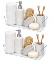 Kit 2 Bandeja Organizadora Multiuso Retangular em Acrílico 30x15cm