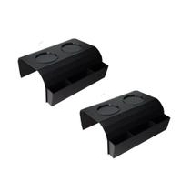Kit 2 Bandeja Porta Copo Com Porta Controle Esteira Para Braço de Sofá Preto