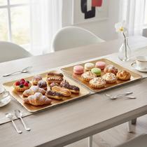 Kit 2 Bandeja Retangular Decorativa 27 x35 cm Dourado