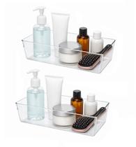 Kit 2 Bandeja Retangular Organizadora em Acrílico Multiuso 30cm Kit 2 Bandeja Retangular Organizadora em Acrílico Multiuso 30cm
